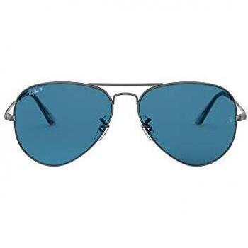 Óculos de Sol Ray-Ban Aviator Metal II Polarizado 62mm Gunmetal Azul