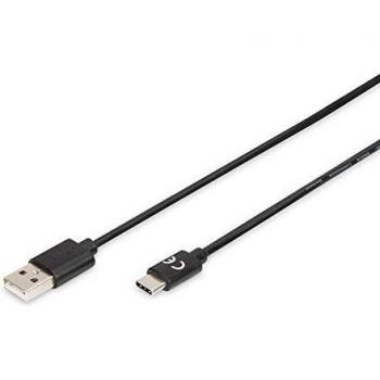 Digitus USB 2.0 Cable, Type-C to Type-A, 1m, 3A, 480MB/s