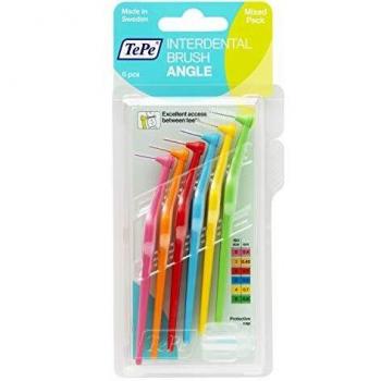 TePe Angle Scovolinos Interdentais Misti - Saco com 6 Peças, ISO 0-5, Limpeza Eficaz em Espaços Estreitos