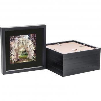 3D Box Photo Frame - 10x10 with 6x6 Mount - Pack of 5 - Black/Black