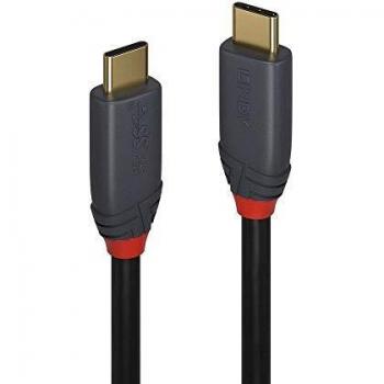 LINDY 36902 USB 3.1 Type C Cable, 5A PD, Anthra Line Black 1.5m