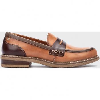 Pikolinos Aldaya Women's Slip-on Moccasins with Removable Insole - Terracotta Calfskin Leather