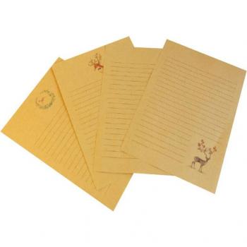 Lot de 10 cartes lettres en papier kraft animaux dessin animé vintage style chinois Wapiti charmant