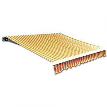 vidaXL Awning Top Sunshade Canvas Yellow & White 4x3m Retractable Shade Cover