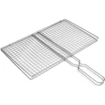 Triple Non-Stick Fish Grilling Basket with Metal Handle - BBQ Outdoor Tool