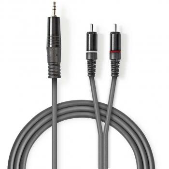 Cable de audio estéreo Nedis 3.5mm M-2X RCA M 3.0m Gris