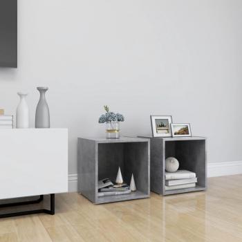 Mobile TV 2 pezzi Grigio Cemento 37x35x37 cm Legno Compensato