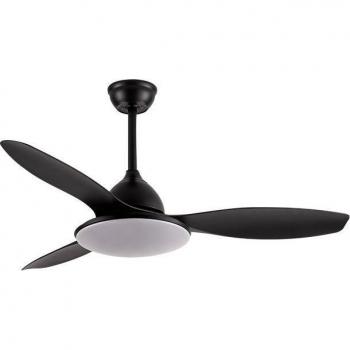 Ventilador de Techo FABRILAMP YAEL Negro con Luz LED, Control Remoto y Motor DC