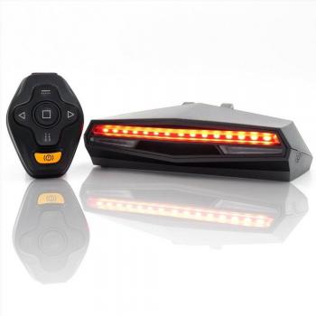 Feu arrière de vélo LED 29 85LM avec clignotants, télécommande sans fil USB, étanche