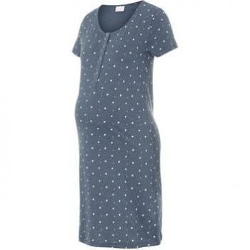 Mamalicious Mira Lea Umstands-Kleid und Still-Nachthemd, knielang, Motiv-Print, Größe M, Blau