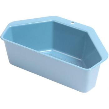 Corner Sink Drain Rack with Suction Cup - Kitchen and Bathroom Organizer for Sponges and Washing Bowls