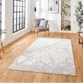 Apollo 2677 Modern Abstract Grey/Ivory Area Rug - 8mm Thick Pile for Living Room, Bedroom, Office, and Kids Room Decor