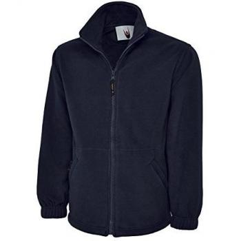 Unisex Heavyweight Navy Micro Fleece Jacket - Size L