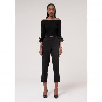Calça Regular em Tecido Stretch