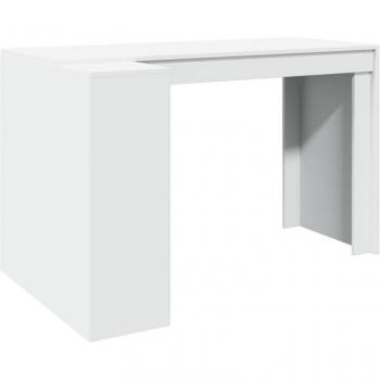 Scrivania bianca in MDF, 123,5 x 73,5 x 75 cm, postazione di lavoro per computer