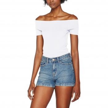 Urban Classics Damen Ladies Off Shoulder Rib Tee T Shirt, Weiß, M EU