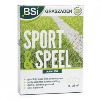 Semences de gazon BSI Sport & Jeu - Enrobage protecteur - Haute qualité - 500g pour jusqu'à 25 m²