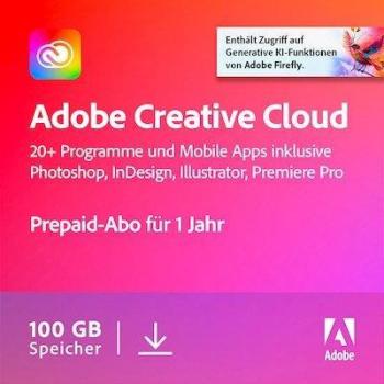 Adobe Creative Cloud All Apps Jahresabonnement mit Download und Produktschlüssel