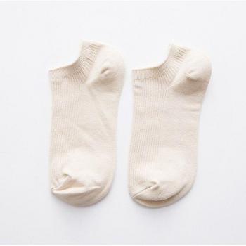 Spring Double Needle Cotton Ankle Socks for Women - Candy Color Solid Boat Socks