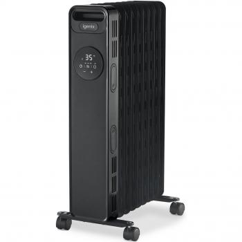 Igenix IG2620BL 2kW Digital Oil Filled Radiator with 24 Hour Timer, Remote Control and ECO Mode Black