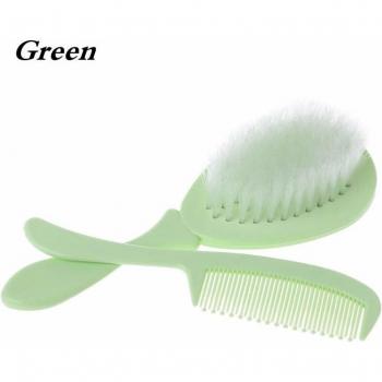 Soft Bristle Baby Hair Brush and Comb Set with Round Tip for Safe Grooming and Head Massage