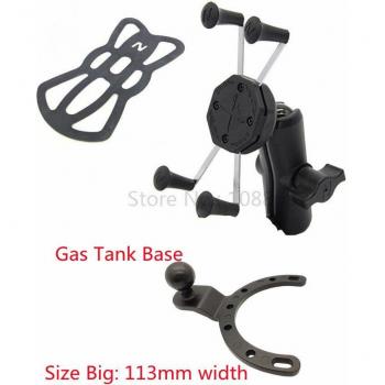 Soporte de bola ajustable para espejo retrovisor de motocicleta con brazo doble de 6cm para Gopro y teléfono