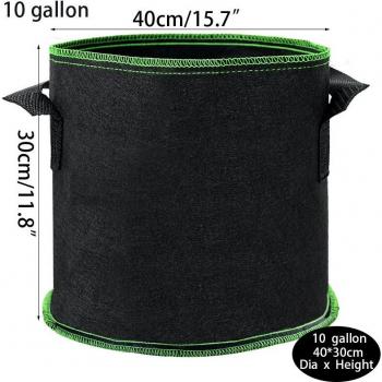 Fabric Plant Grow Bags for Vegetables - 2/3/5/7/10 Gallon Gardening Pots