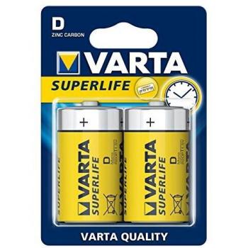 Bateria Varta Superlife R20 D 1,5V - Pacote com 2 Unidades