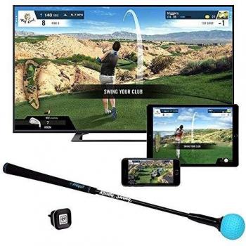 PHIGOLF Smart Home Golf Simulator – Swing Stick Trainer & Analyzer – Mobile Golf Game Featuring WGT & E6 Connect Apps and Software