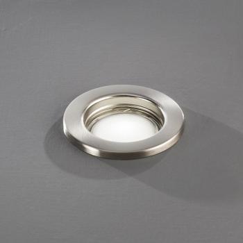 Faretto da Incasso Rotondo Fisso in Acciaio Cromo Spazzolato Design Moderno 50W