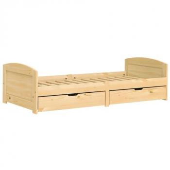 Sofa-lit IRUN 90x200 cm avec 2 tiroirs en bois massif de pin