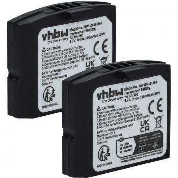 Batterie Li-Polymère 2x 140mAh Compatible avec Casque Sennheiser EKI 830, HDI 830, IS 410, RI 410, RI 830