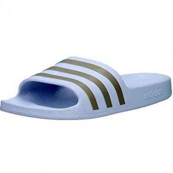Adidas Adilette Aqua Slides - Men's White Flip-flops and Sandals - Size 10