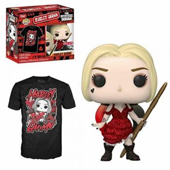 Set figura POP y camiseta de DC Comics Escuadrón Suicida Harley Quinn Diamond Glitter Collection (Tamaño Extra Grande)