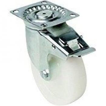 Roulette polyamide blanc pivotante diam 65 h 86