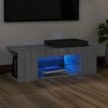 Meuble TV avec lumières LED Gris Sonoma 90x39x30 cm