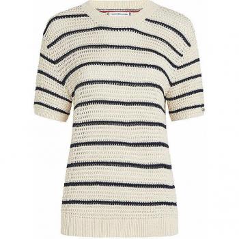 Tommy Hilfiger Sweter Pointelle Beżowy Regular Fit S