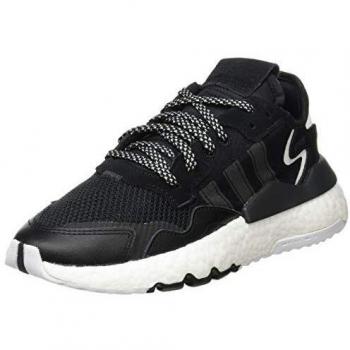 Sneakers Adidas Nite Jogger J - Modèle Noir Blanc, Semelle Synthétique, Taille 38 2/3 EU