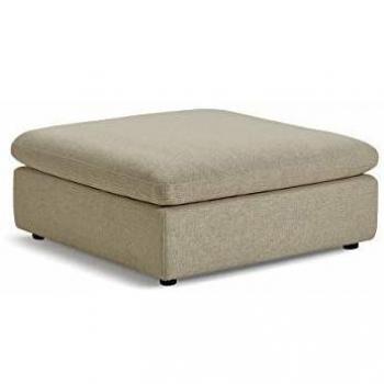Module Pouf Tissu Beige pour canapé composable garnissage Plume - Collection Nature & Confort Premium - Nuage