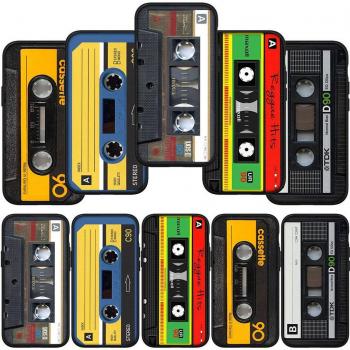 Capa de teléfono retro con estampado de cassette vintage para iPhone 16, 15, Xiaomi Redmi Note 13, 12, 11 Pro Max, X 9, 14 Plus, XR, Samsung Galaxy A15, S