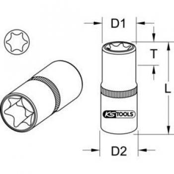 Douille Torx E12 1/2 CHROMEplus KS Tools 918.1278