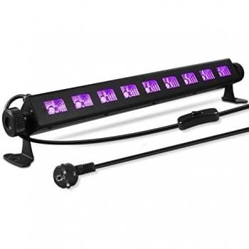Barre Néon UV Beestar UVLINE à LEDs 9x3W,IP44, effet surnaturel lorsque la lumière noire se reflète sur des tissus blanc