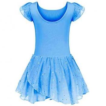 trudge Girls Ballet Clothes Ballet Dress Girls Short Sleeve Cotton Ballet Leotard Ballet Suit Dance Dress Dance Body with Tutu Skirt