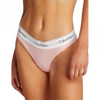 Tanga Calvin Klein Modern Cotton Rosa com Faixa Elástica Logada - Tamanho S