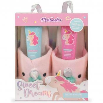 Set de Baño Unicornio con Loción Corporal, Gel de Ducha y Pantuflas 2 x 120 ml