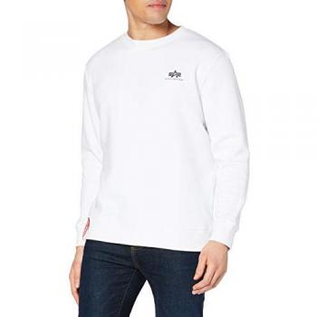 Sudadera Alpha Industries Básica con Logo Pequeño - Color Blanco - Talla M - Hombre