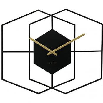 Acctim Addison 55cm Hexagonal Geometric Quartz Wall Clock - Matt Black