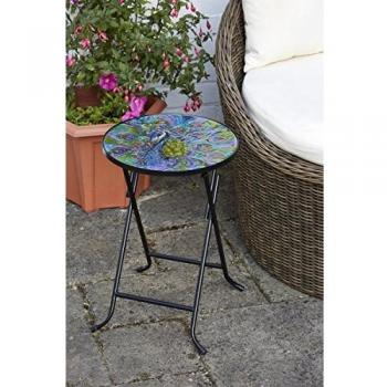 Folding Drinks Table Peacock Design