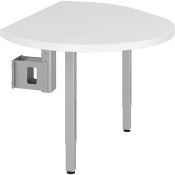 Table d'extension avec pieds de support 91,5x121cm Blanc/Argent