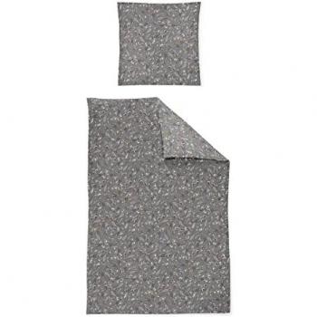 Irisette Mako-Satin Bettwäsche Set Sky 8420, edel und hochwertig, grau, 2-teilig (155 x 220 cm + 80 x 80 cm)